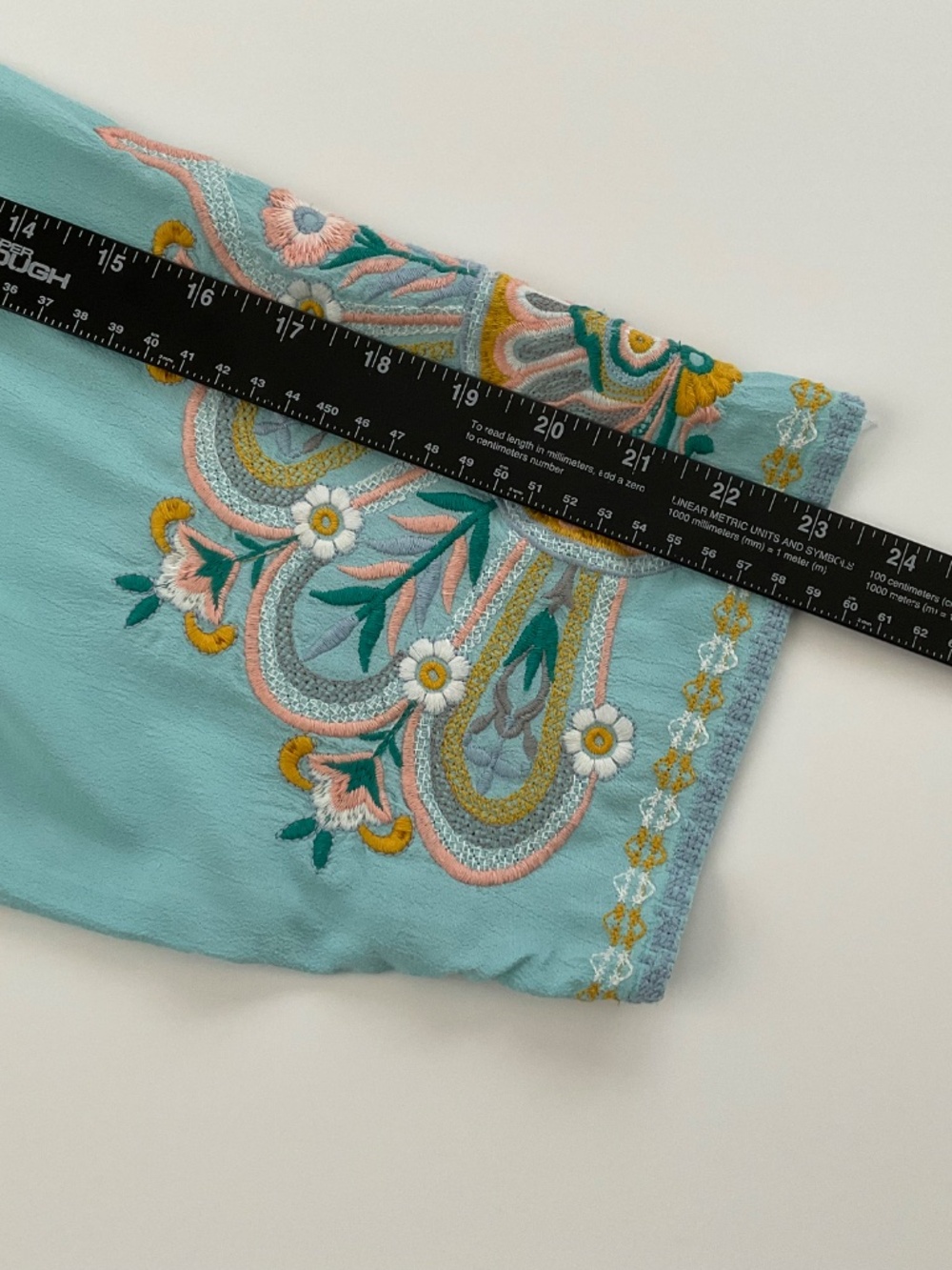 Soft Surroundings River Island Tunic 2 XL Aqua Blue Embroidered Boho Resortwear - Picture 8 of 12